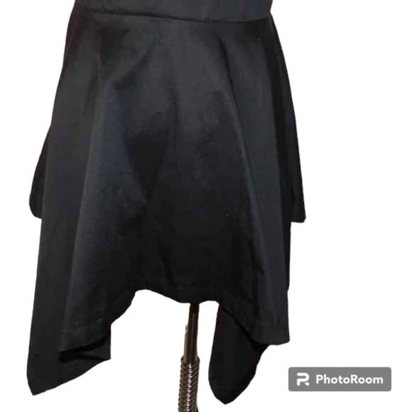 Lynn Mizono For Giselle Shepatin Black Dress Sharkbite Hem Size 2 - Picture 6 of 11